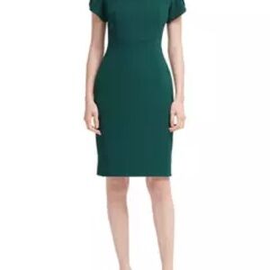 Calvin Klein Green Tulip-Sleeve Sheath Midi Dress